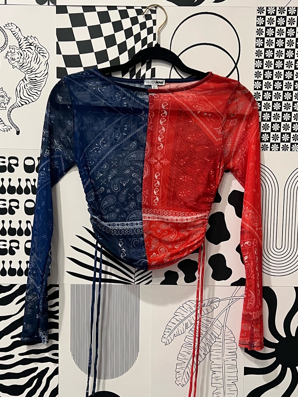 Mesh Split Color Top ❤️